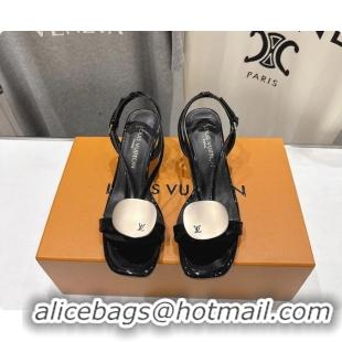 Durable Louis Vuitton LV Treasure Heeled Sandals Black Patent Calf Leather 35MM 6062202