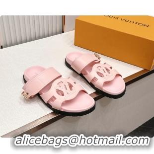 Sumptuous Louis Vuitton LV Isola Comfort Flat Mule Sandals Pink Calfskin Leather 6062203
