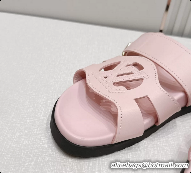 Sumptuous Louis Vuitton LV Isola Comfort Flat Mule Sandals Pink Calfskin Leather 6062203