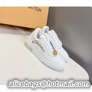 Good Product Louis Vuitton LV Trainer Sneakers White Calfskin Leather 6062204