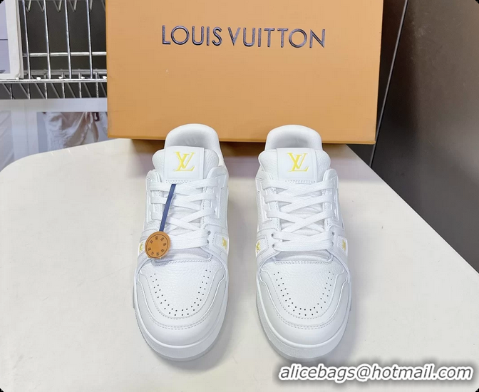 Good Product Louis Vuitton LV Trainer Sneakers White Calfskin Leather 6062204