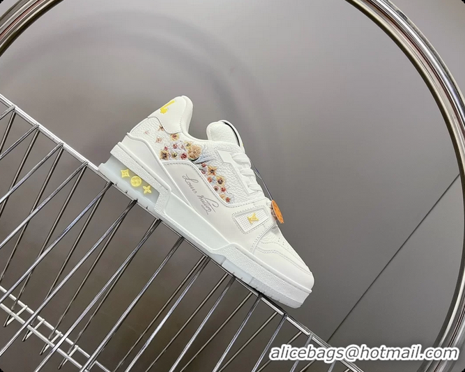 Good Product Louis Vuitton LV Trainer Sneakers White Calfskin Leather 6062204
