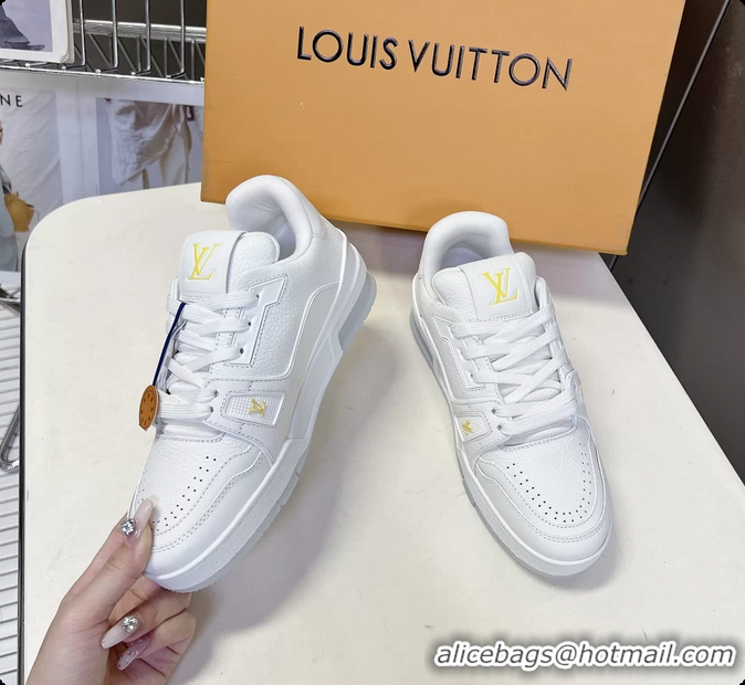 Good Product Louis Vuitton LV Trainer Sneakers White Calfskin Leather 6062204