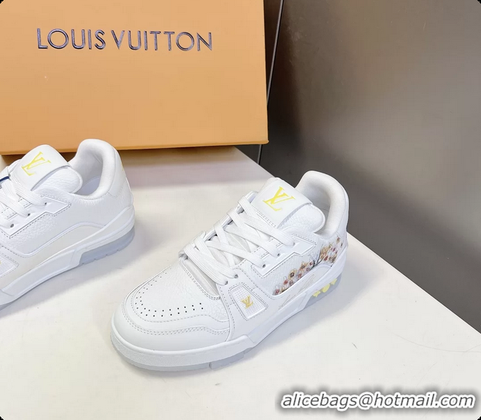 Good Product Louis Vuitton LV Trainer Sneakers White Calfskin Leather 6062204