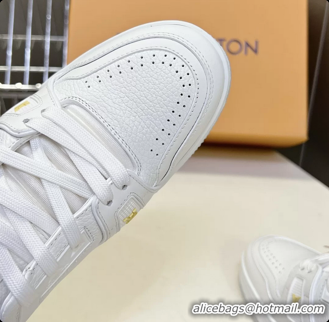 Good Product Louis Vuitton LV Trainer Sneakers White Calfskin Leather 6062204