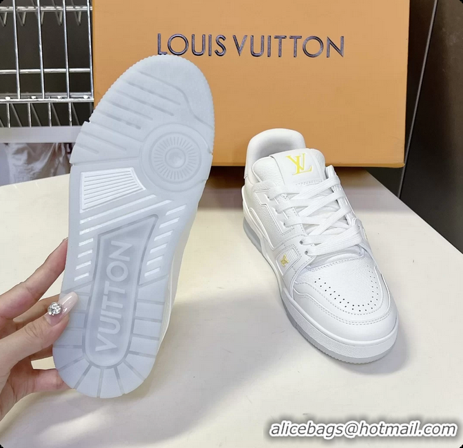Good Product Louis Vuitton LV Trainer Sneakers White Calfskin Leather 6062204