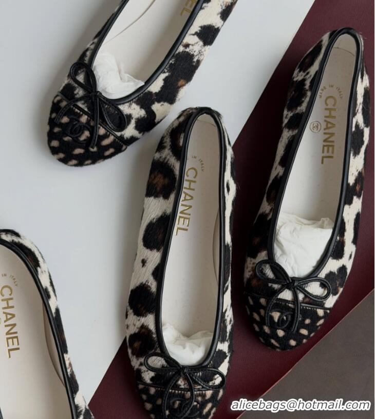 Grade Promotional Chanel Pony Hair Cap Toe CC Ballerina Flats CH2365 Black 2026