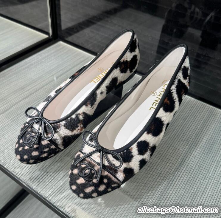 Grade Promotional Chanel Pony Hair Cap Toe CC Ballerina Flats CH2365 Black 2026