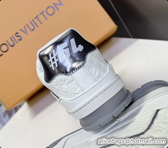 Big Discount Louis Vuitton LV Trainer Sneakers Gray White Calfskin Leather 6062204