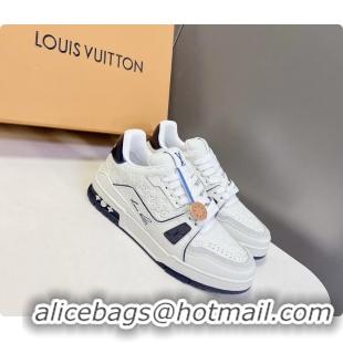 Luxurious Louis Vuitton LV Trainer Sneakers Blue White Calfskin Leather 6062204