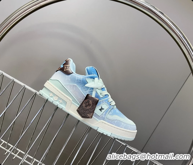 Top Grade Louis Vuitton LV Trainer Sneakers Blue Monogram Printed Canvas 6062204