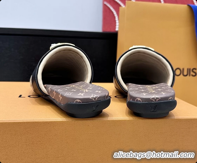 Most Popular Louis Vuitton Javen Flat Open Back Mules Beige Braided Calf Leather 6062205