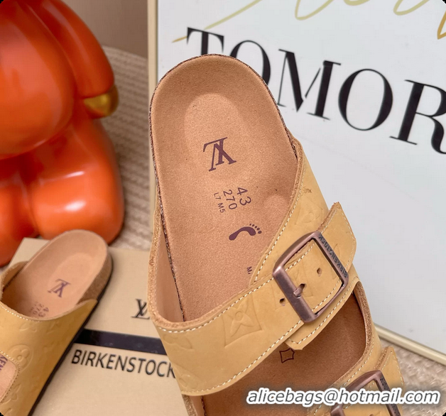 Grade Louis Vuitton LV Venice Flat Mules Sandals Brown Monogram Leather 6062206