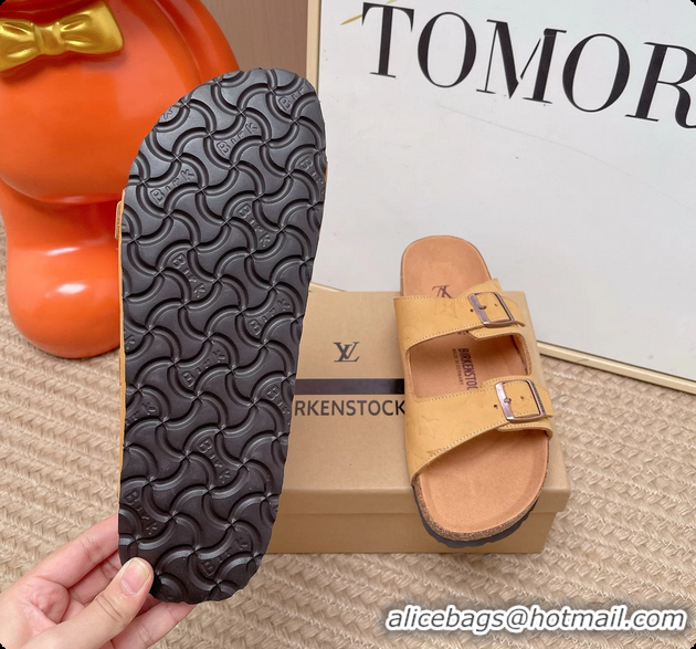 Grade Louis Vuitton LV Venice Flat Mules Sandals Brown Monogram Leather 6062206