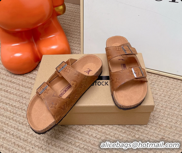 Pretty Style Louis Vuitton LV Venice Flat Mules Sandals Brown Monogram Leather 6062206