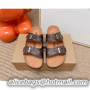Good Quality Louis Vuitton LV Venice Flat Mules Sandals Brown Monogram Canvas 6062206