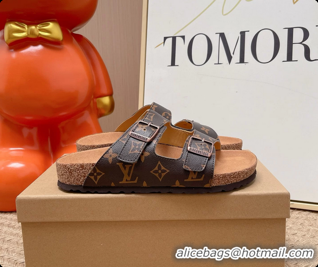 Good Quality Louis Vuitton LV Venice Flat Mules Sandals Brown Monogram Canvas 6062206