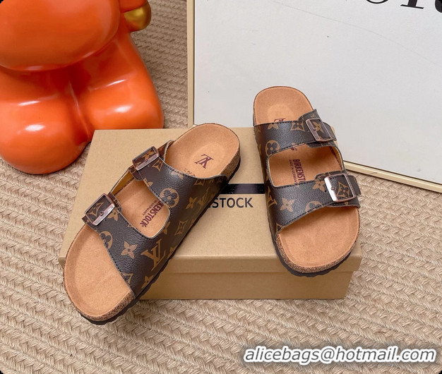 Good Quality Louis Vuitton LV Venice Flat Mules Sandals Brown Monogram Canvas 6062206