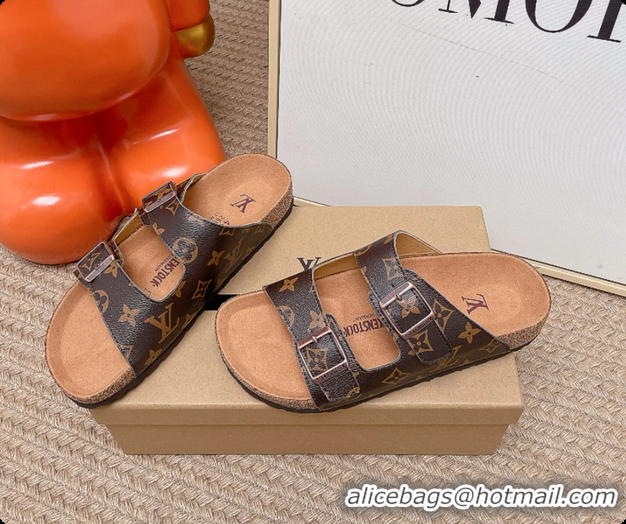 Good Quality Louis Vuitton LV Venice Flat Mules Sandals Brown Monogram Canvas 6062206