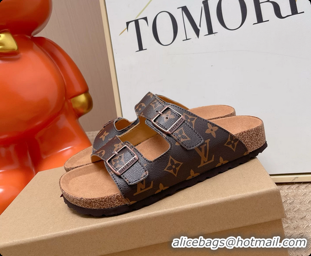 Good Quality Louis Vuitton LV Venice Flat Mules Sandals Brown Monogram Canvas 6062206