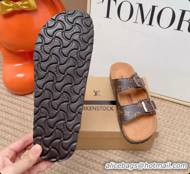 Good Quality Louis Vuitton LV Venice Flat Mules Sandals Brown Monogram Canvas 6062206