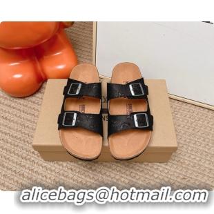 Best Product Louis Vuitton LV Venice Flat Mules Sandals Black Monogram Leather 6062206