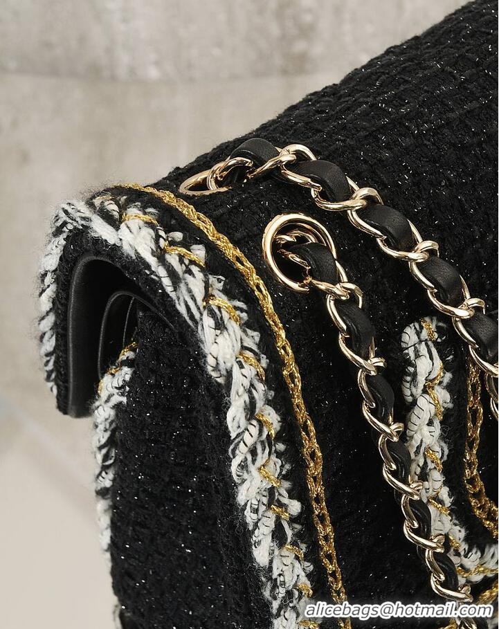 Best Price Chanel Classic Cotton Tweed & Gold-Tone Metal AS5188 Black 2026