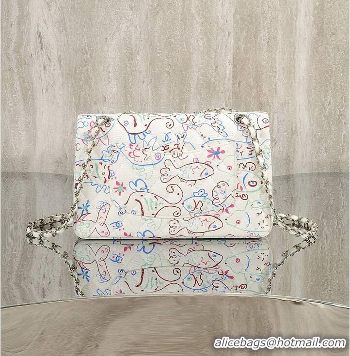 Good Looking Chanel Classic Flap Bag With a unique graphic print pattern AS5179 White 2026