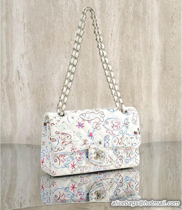 Good Looking Chanel Classic Flap Bag With a unique graphic print pattern AS5179 White 2026