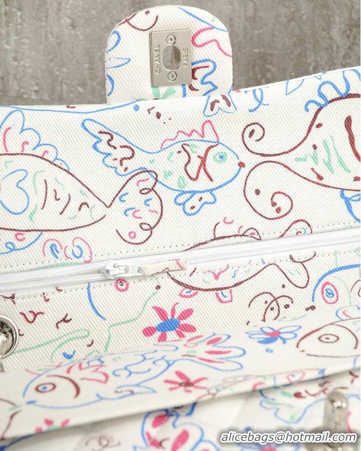 Good Looking Chanel Classic Flap Bag With a unique graphic print pattern AS5179 White 2026