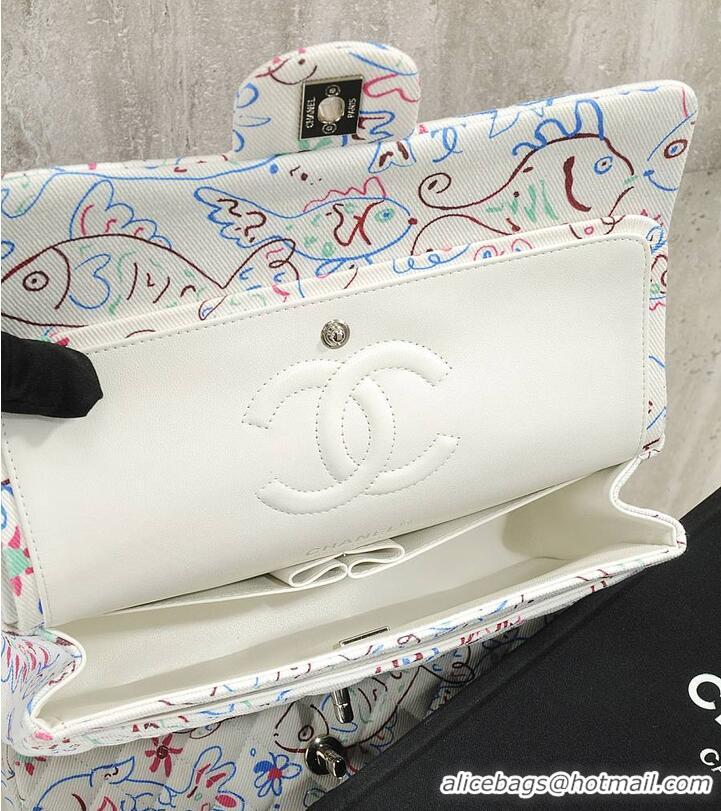 Good Looking Chanel Classic Flap Bag With a unique graphic print pattern AS5179 White 2026