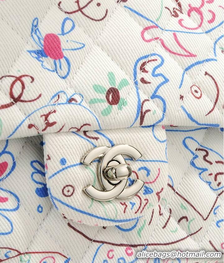 Good Looking Chanel Classic Flap Bag With a unique graphic print pattern AS5179 White 2026