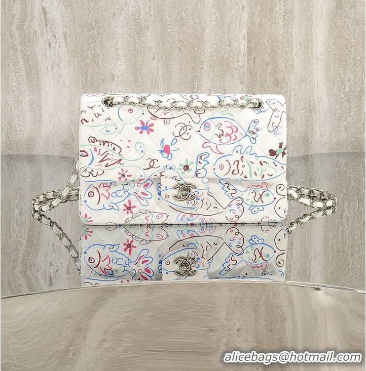 Good Looking Chanel Classic Flap Bag With a unique graphic print pattern AS5179 White 2026