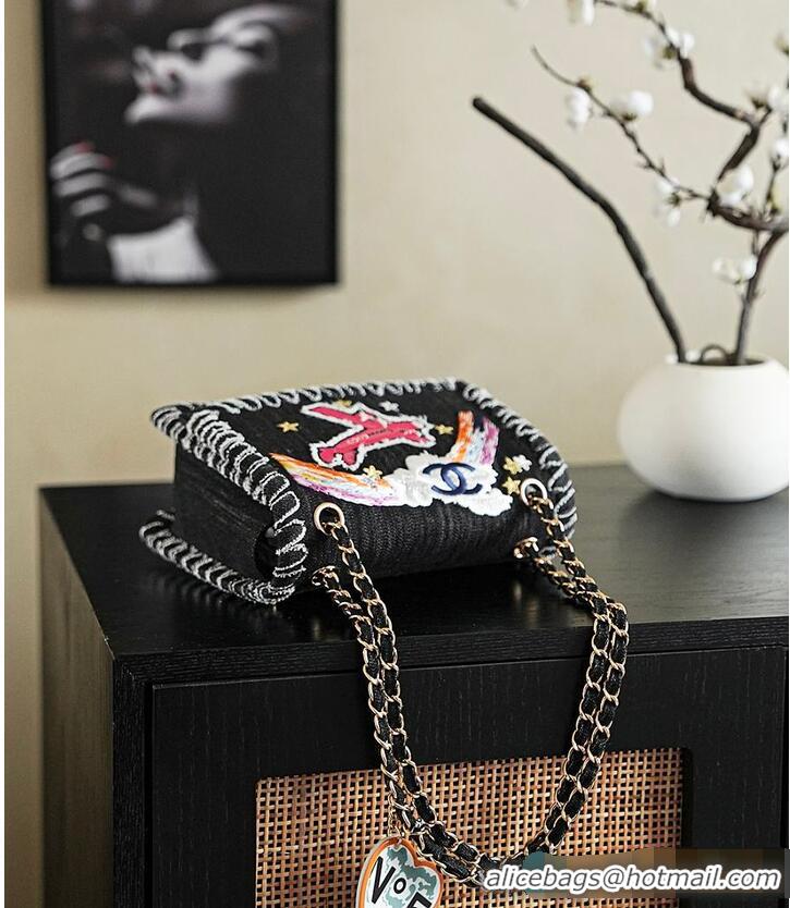 New Fashion Chanel Denim 2.55 Night Flight Mademoiselle Flap bag AS5169 Black 2026
