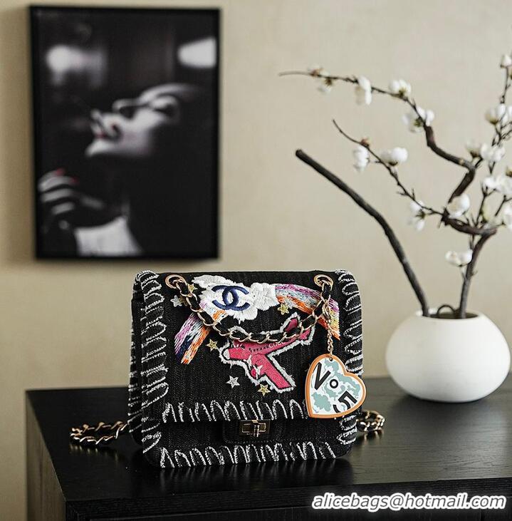 New Fashion Chanel Denim 2.55 Night Flight Mademoiselle Flap bag AS5169 Black 2026