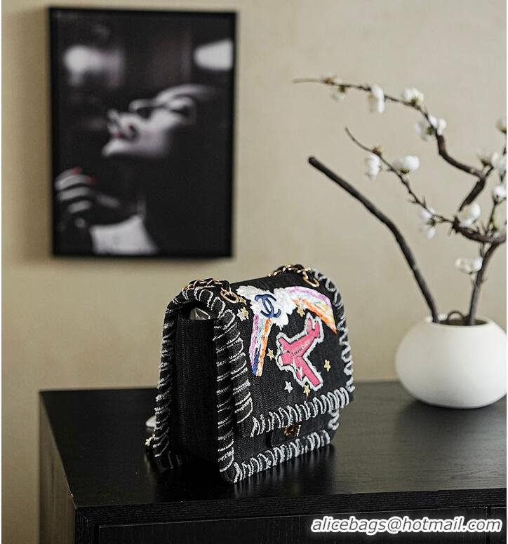 New Fashion Chanel Denim 2.55 Night Flight Mademoiselle Flap bag AS5169 Black 2026