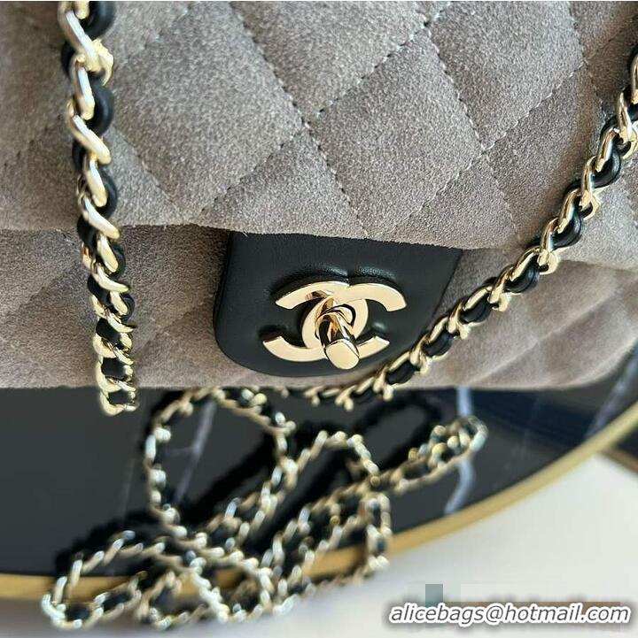 Good Product Chanel Classic Flap Bag In Quilted Suede With Leather Top Handle Bag AS5158 Grey 2026
