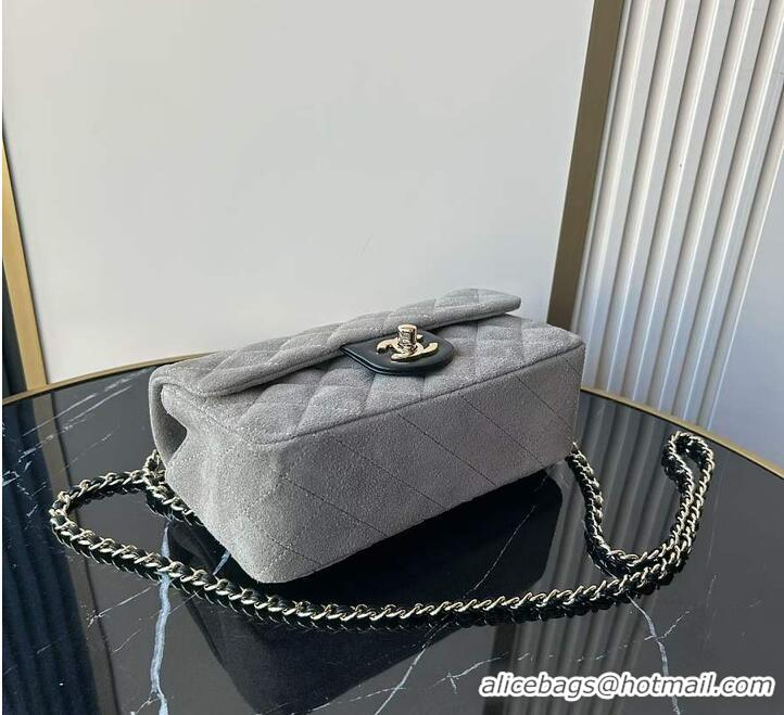 Good Product Chanel Classic Flap Bag In Quilted Suede With Leather Top Handle Bag AS5158 Grey 2026