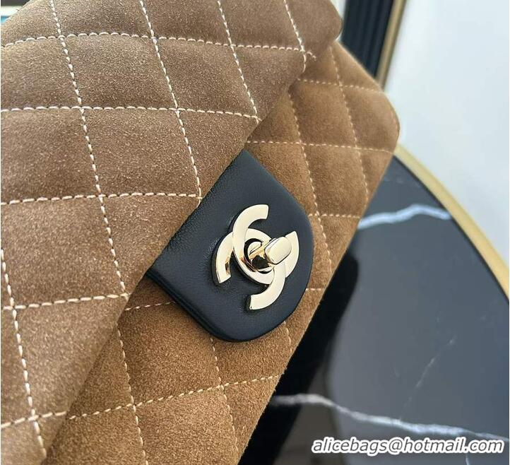Top Grade Chanel Classic Flap Bag In Quilted Suede With Leather Top Handle Bag AS5158 Brown 2026