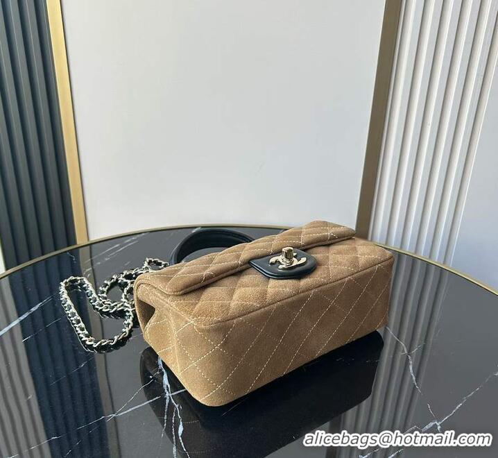 Top Grade Chanel Classic Flap Bag In Quilted Suede With Leather Top Handle Bag AS5158 Brown 2026