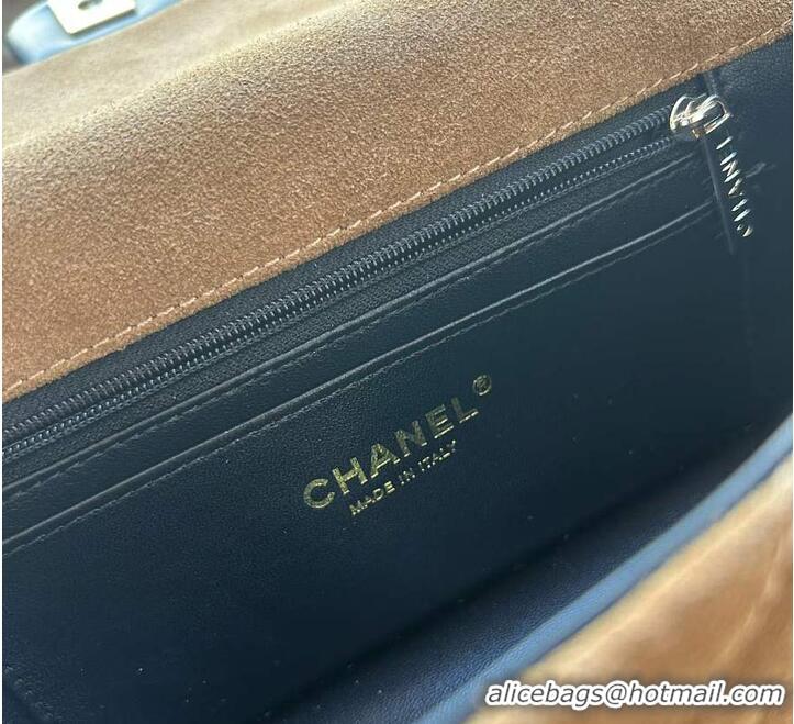 Top Grade Chanel Classic Flap Bag In Quilted Suede With Leather Top Handle Bag AS5158 Brown 2026