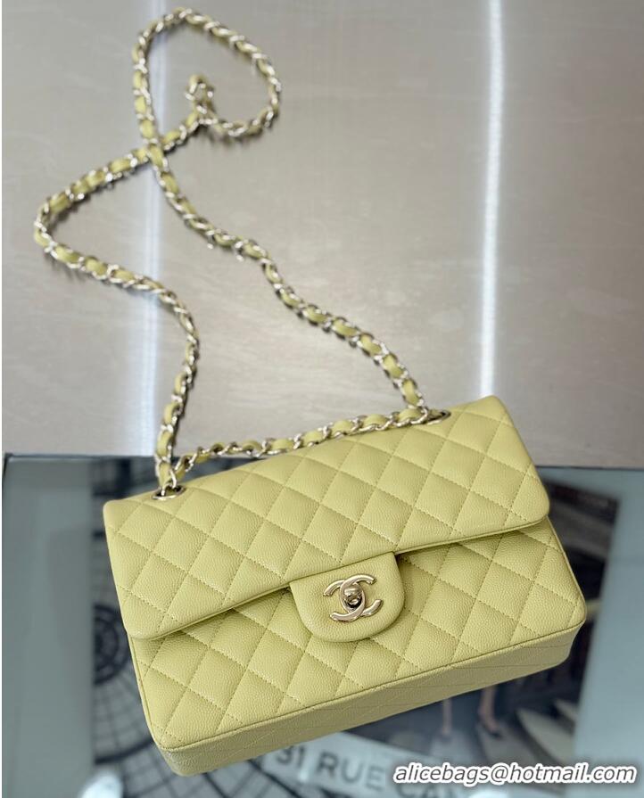 Reasonable Price Chanel Classic Flap Bag Caviar Leather AP4176 Sorbet Yellow 2026