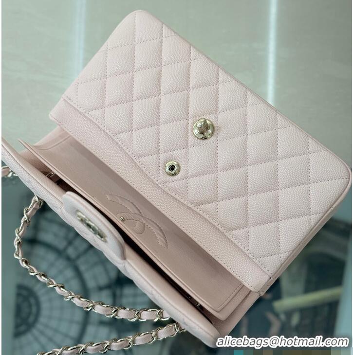 Luxury Cheap Chanel Classic Flap Bag Caviar Leather AP4176 Rose Sakura 2026