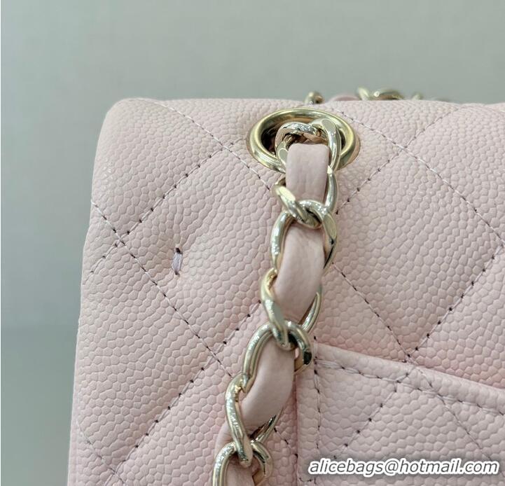 Luxury Cheap Chanel Classic Flap Bag Caviar Leather AP4176 Rose Sakura 2026