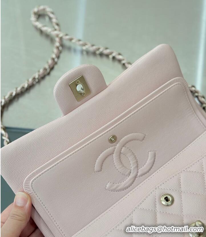 Luxury Cheap Chanel Classic Flap Bag Caviar Leather AP4176 Rose Sakura 2026