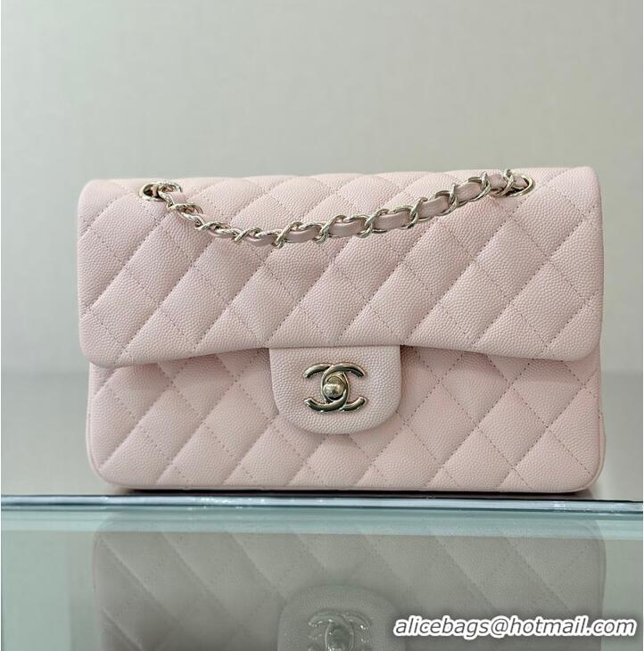 Luxury Cheap Chanel Classic Flap Bag Caviar Leather AP4176 Rose Sakura 2026