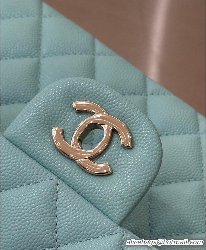 Best Price Chanel Classic Flap Bag Caviar Leather AP4176 Tiffany Blue/Gold 2026