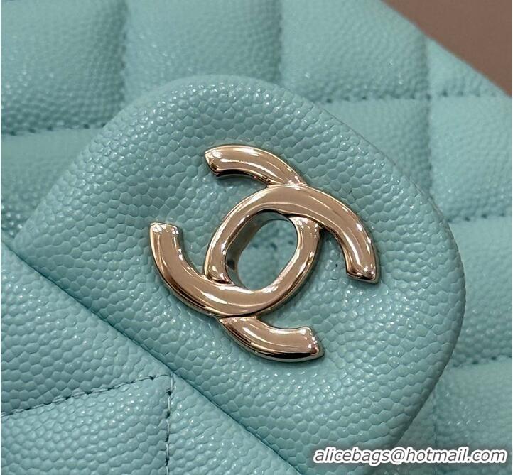 Best Price Chanel Classic Flap Bag Caviar Leather AP4176 Tiffany Blue/Gold 2026