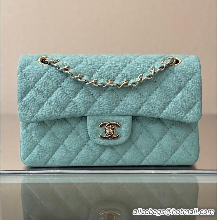 Best Price Chanel Classic Flap Bag Caviar Leather AP4176 Tiffany Blue/Gold 2026