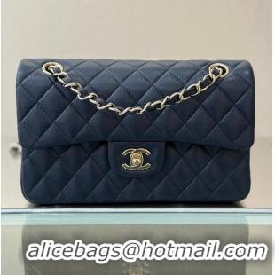 Luxury Cheap Chanel Classic Flap Bag Caviar Leather AP4176 Navy Blue/Gold 2026